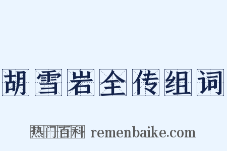 胡雪岩全传组词是什么意思的图片